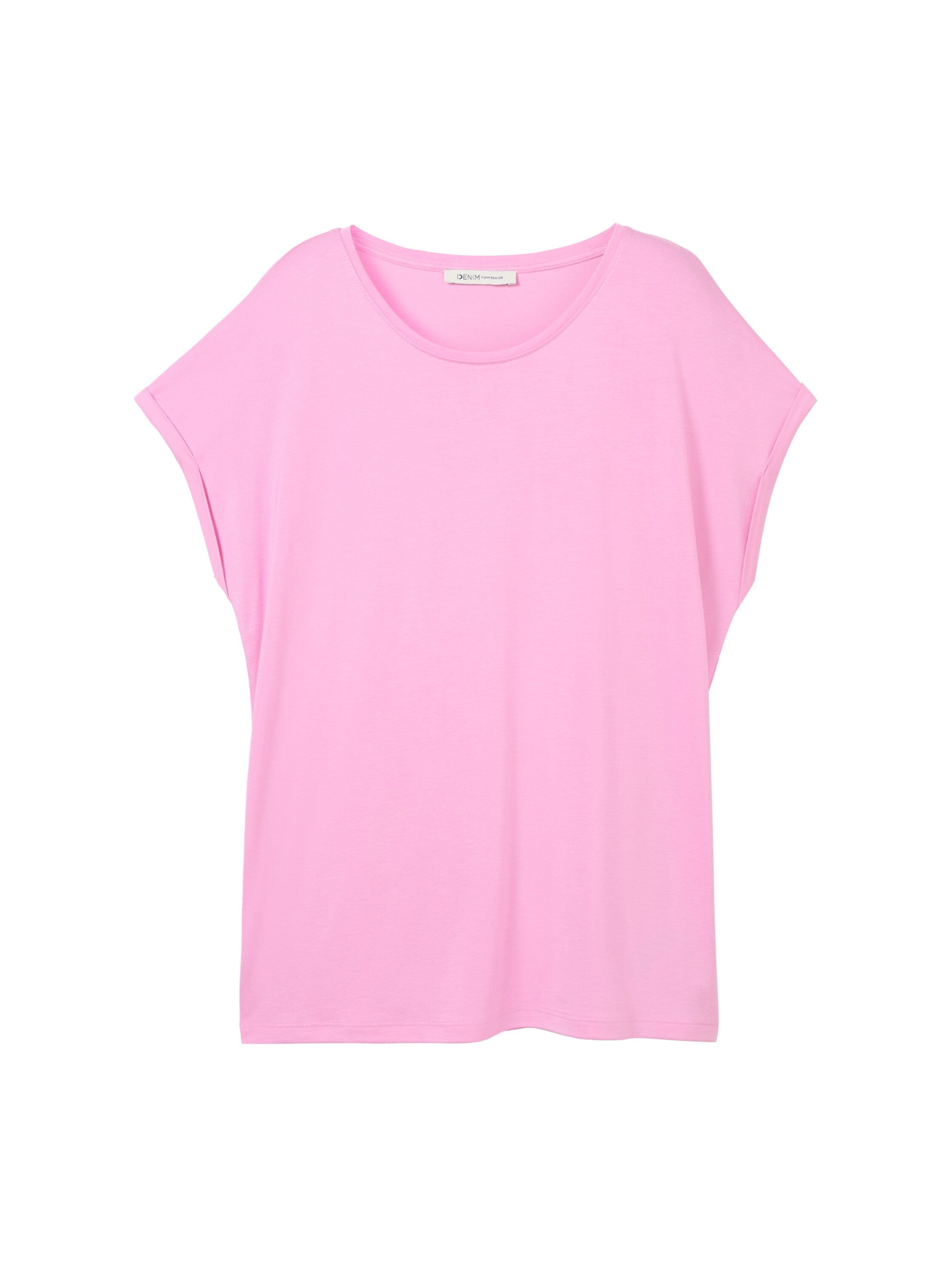 Tom Tailor Damen T-Shirt Loose Fit Rundhals Viskose