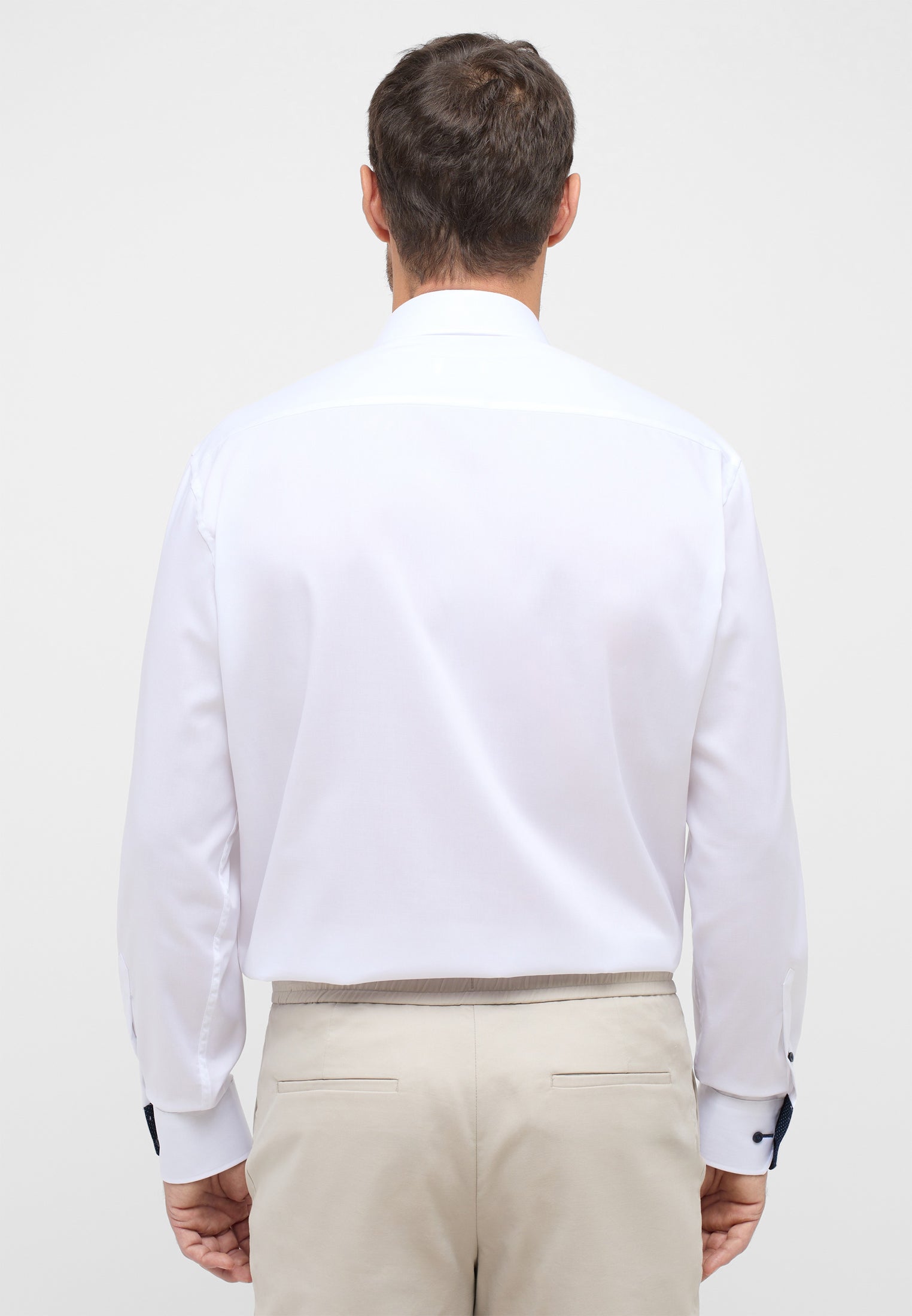 Business Hemd Herren Langarm Gala-Kent-Kragen Kontrastknöpfe