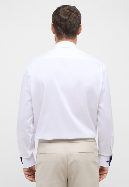 Business Hemd Herren Langarm Gala-Kent-Kragen Kontrastknöpfe