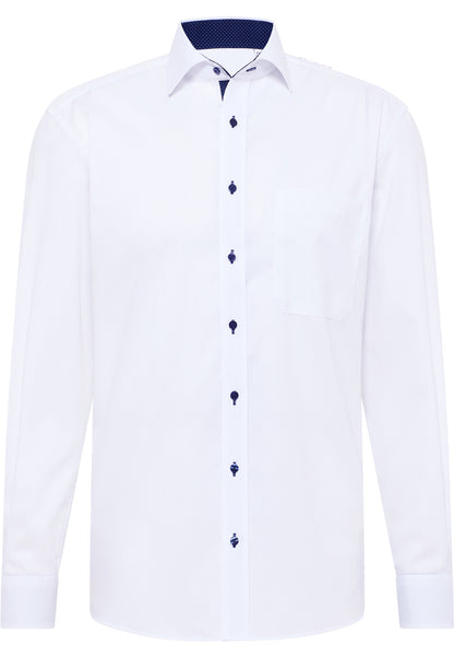 Business Hemd Herren Langarm Gala-Kent-Kragen Kontrastknöpfe