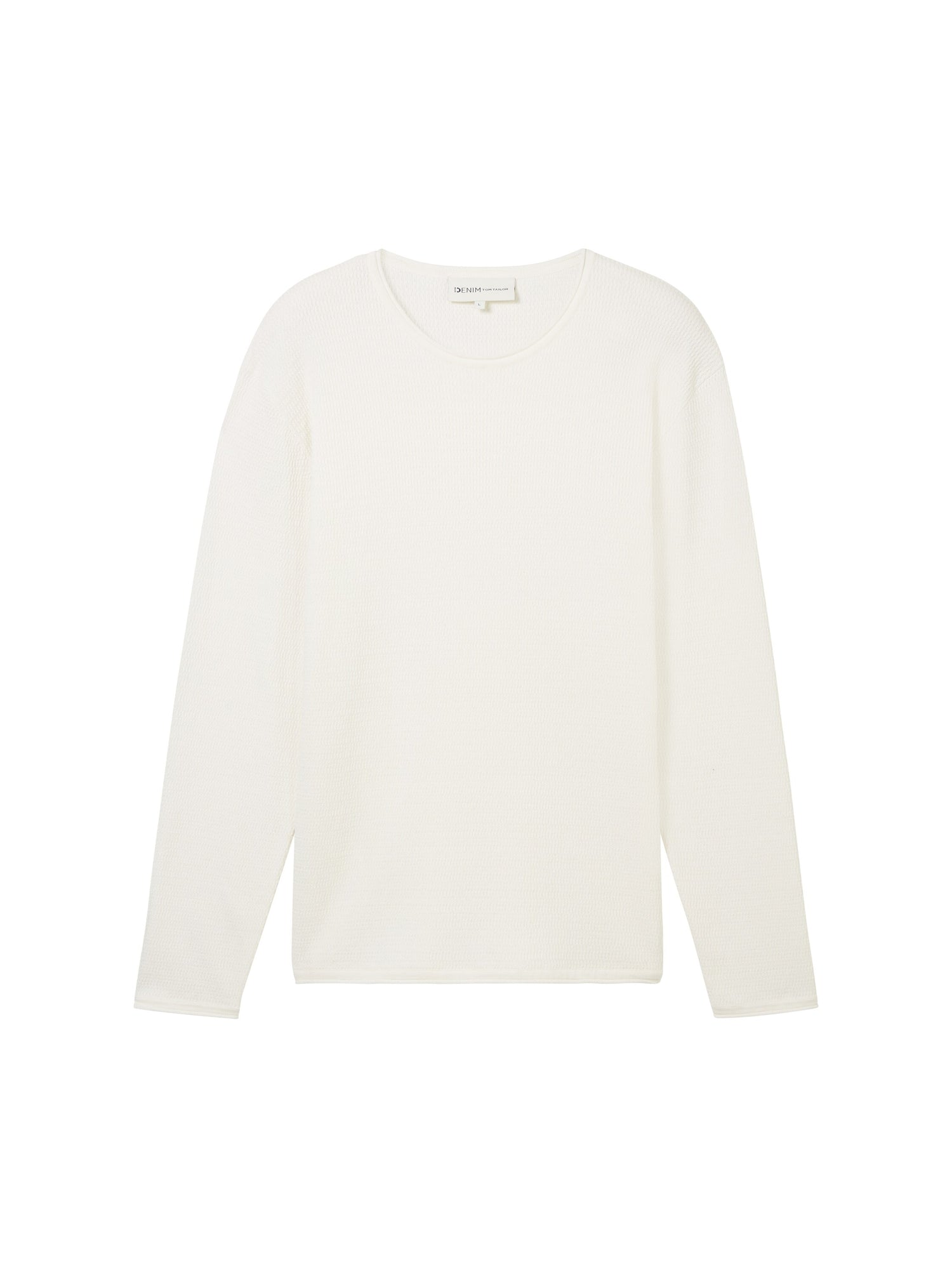 Tom Tailor Denim Male Langärmliges Basic Fit T-Shirt mit gerolltem Saum aus Baumwolle L