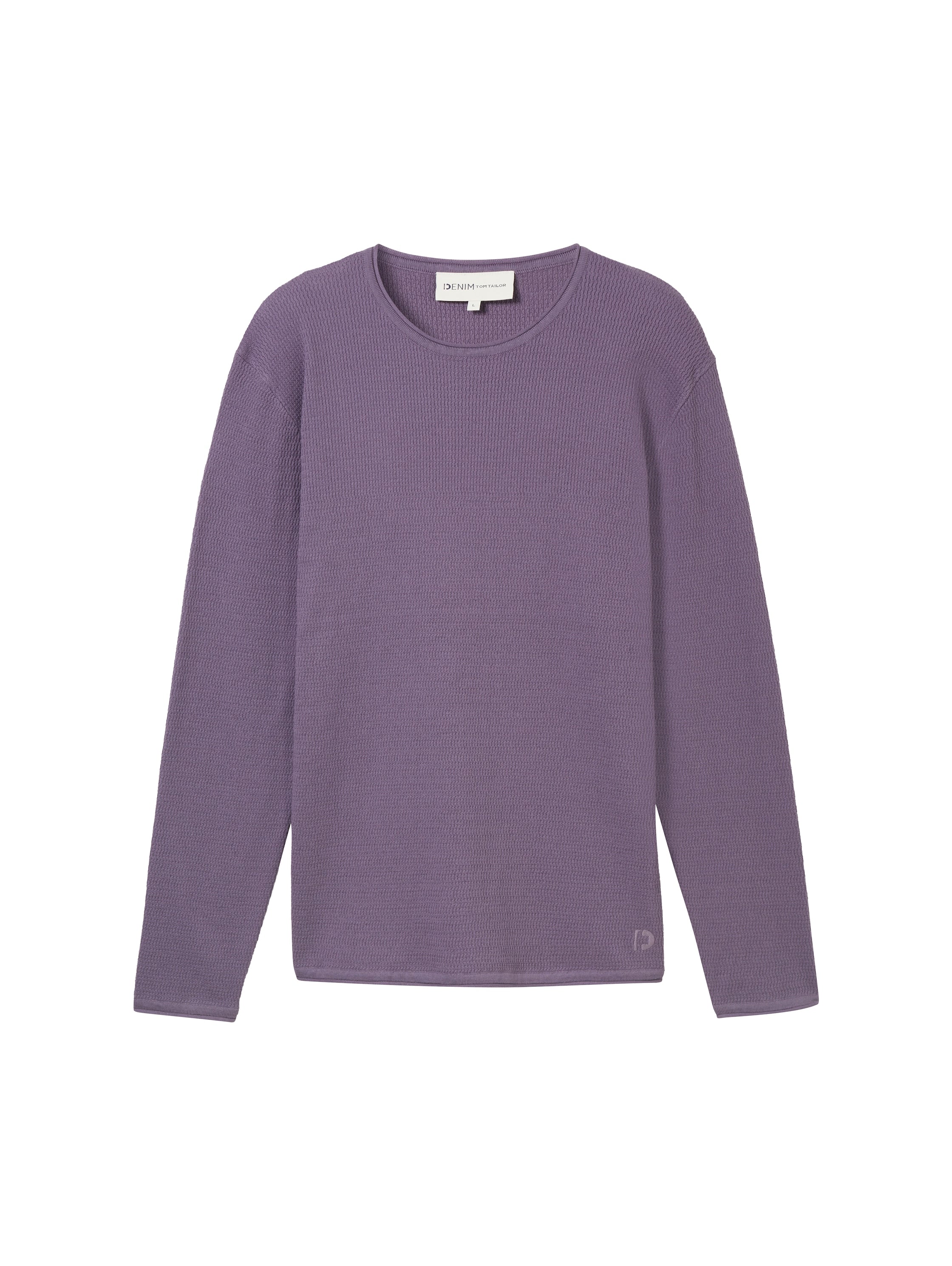 Tom Tailor Denim Male Langärmliges Basic Fit T-Shirt mit gerolltem Saum aus Baumwolle L
