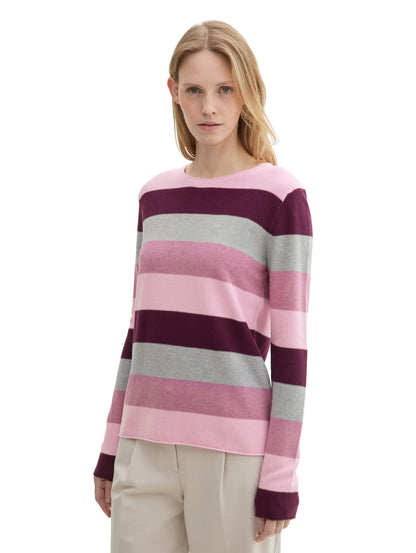 Tom Tailor Denim Female Pullover Rollkanten Baumwolle Viskose