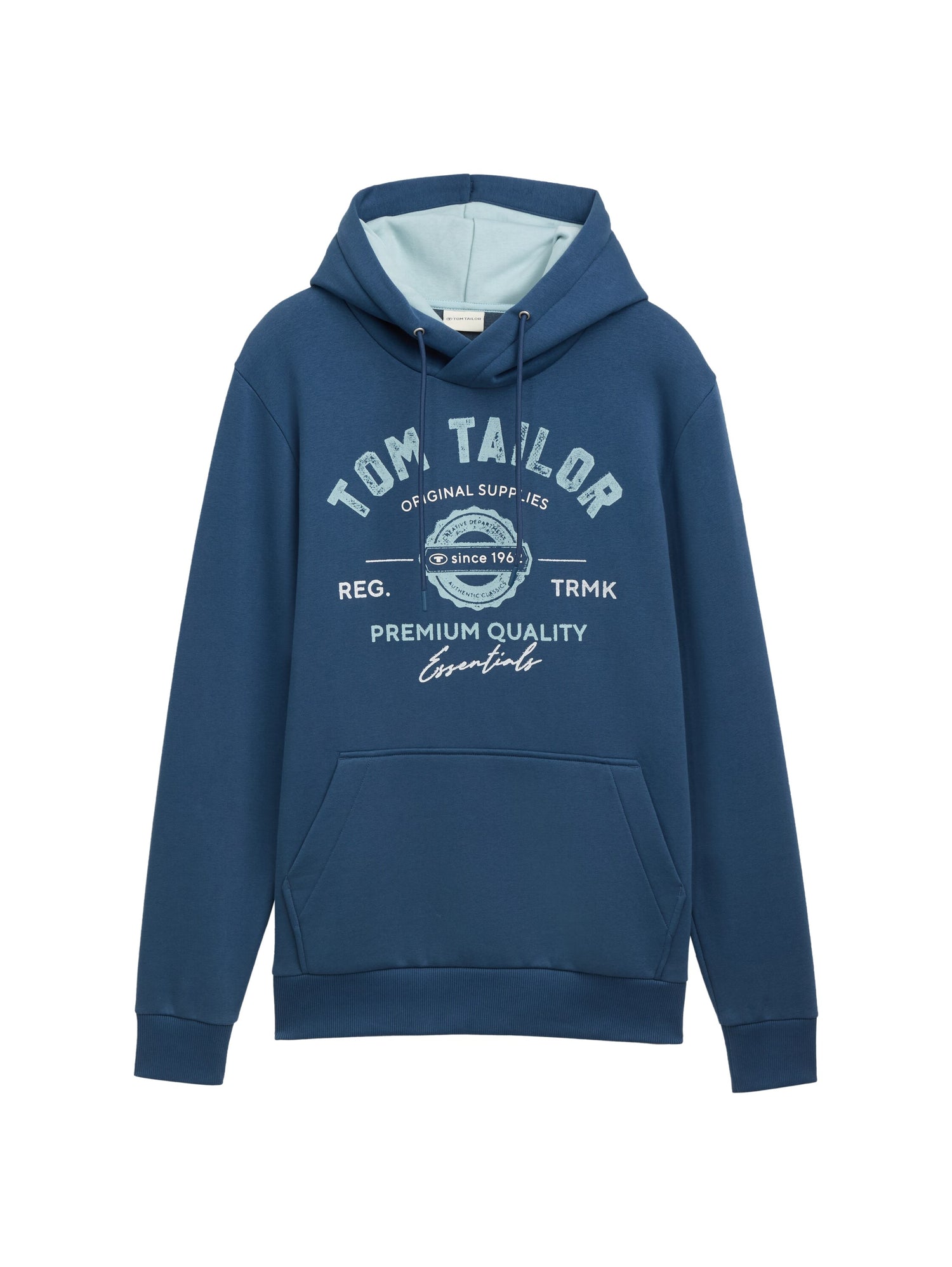Tom Tailor Denim Herren Hoodie mit Logo Print Regular Fit langärmlig mit Kapuze