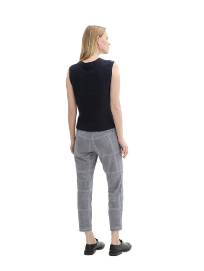 Karierte Chinohose Damen Jogger-Style Elastisch