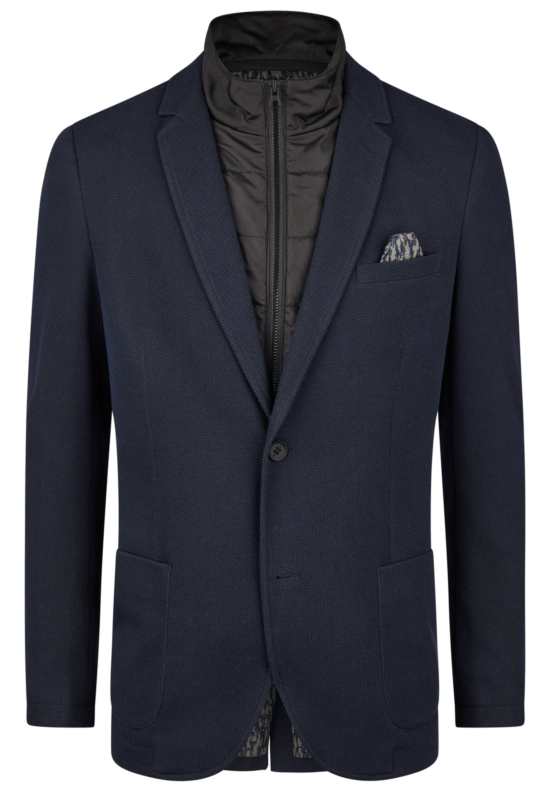 Regular Fit 2-in-1 Blazer mit Fake-Weste für Herren