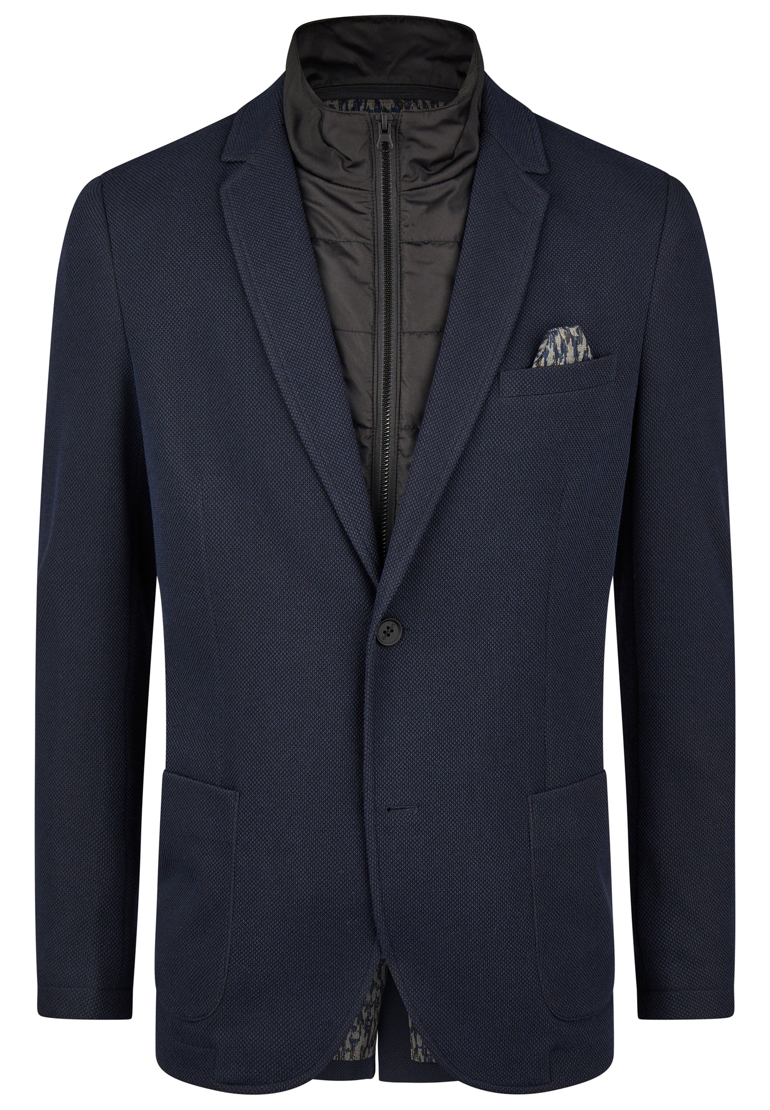 Regular Fit 2-in-1 Blazer mit Fake-Weste für Herren