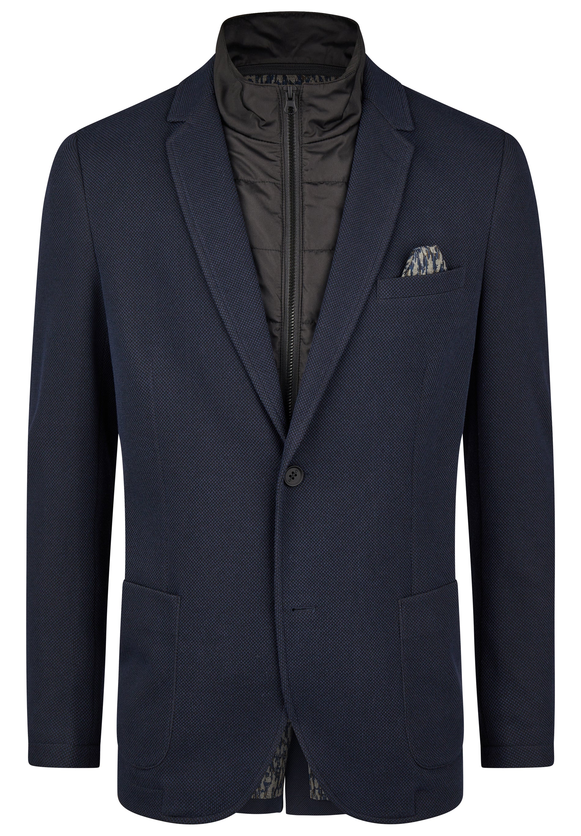 Regular Fit 2-in-1 Blazer mit Fake-Weste für Herren
