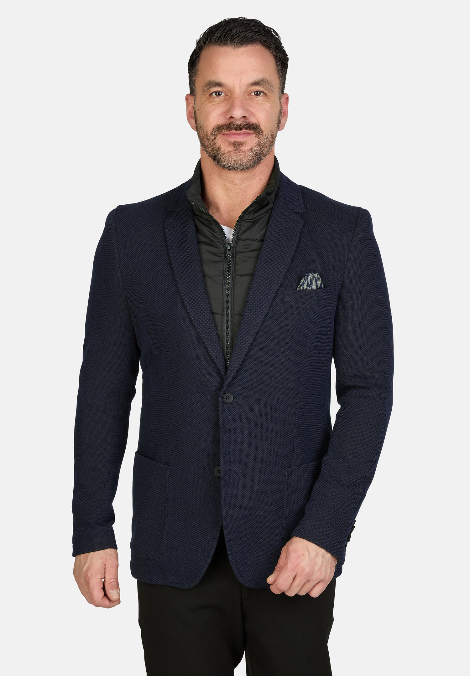 Regular Fit 2-in-1 Blazer mit Fake-Weste für Herren