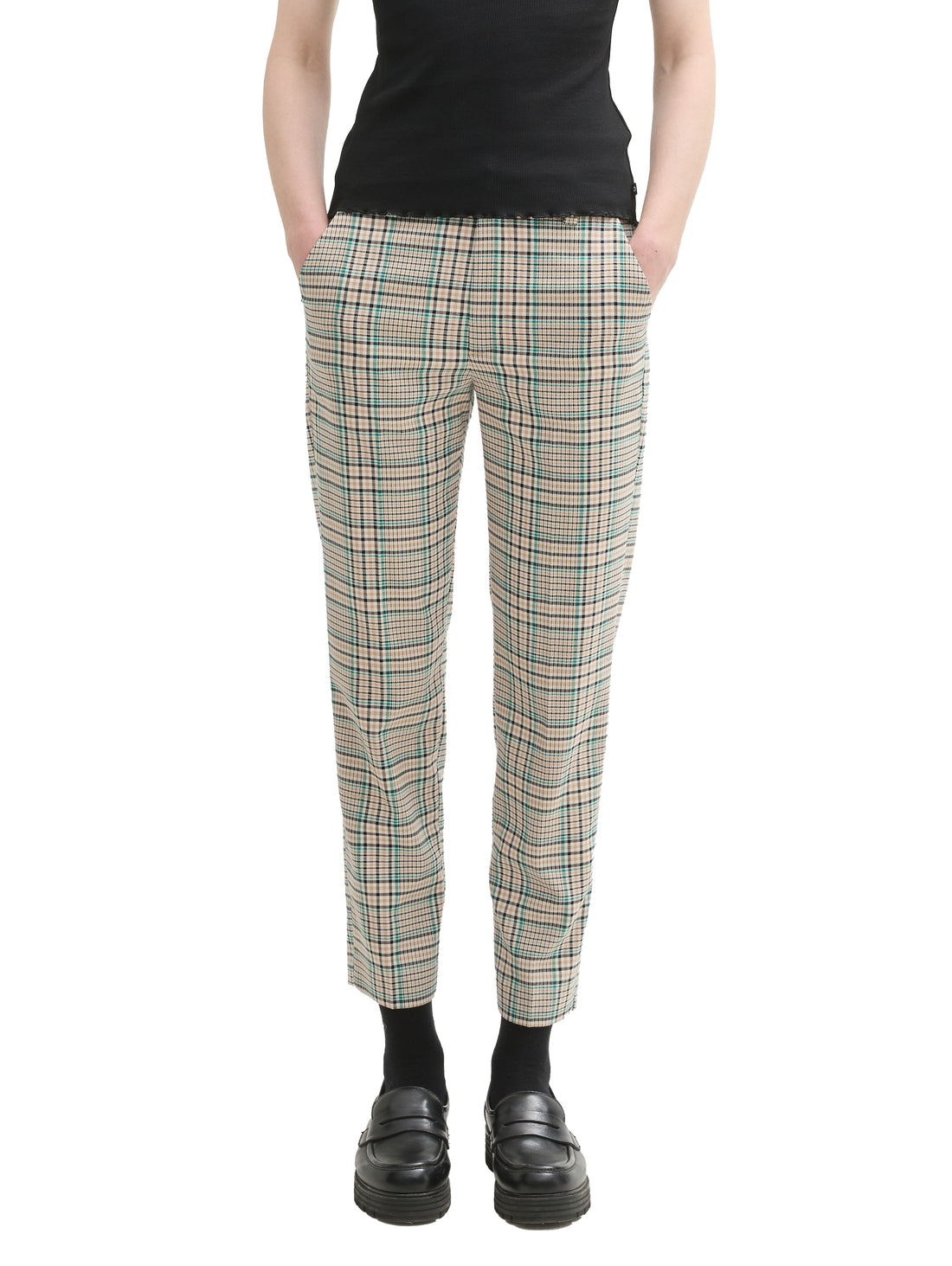 Tom Tailor Denim Checkered Shorts Female Comfort Fit