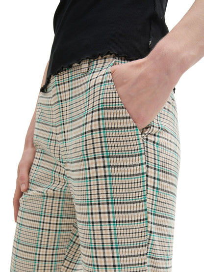 Tom Tailor Denim Checkered Shorts Female Comfort Fit