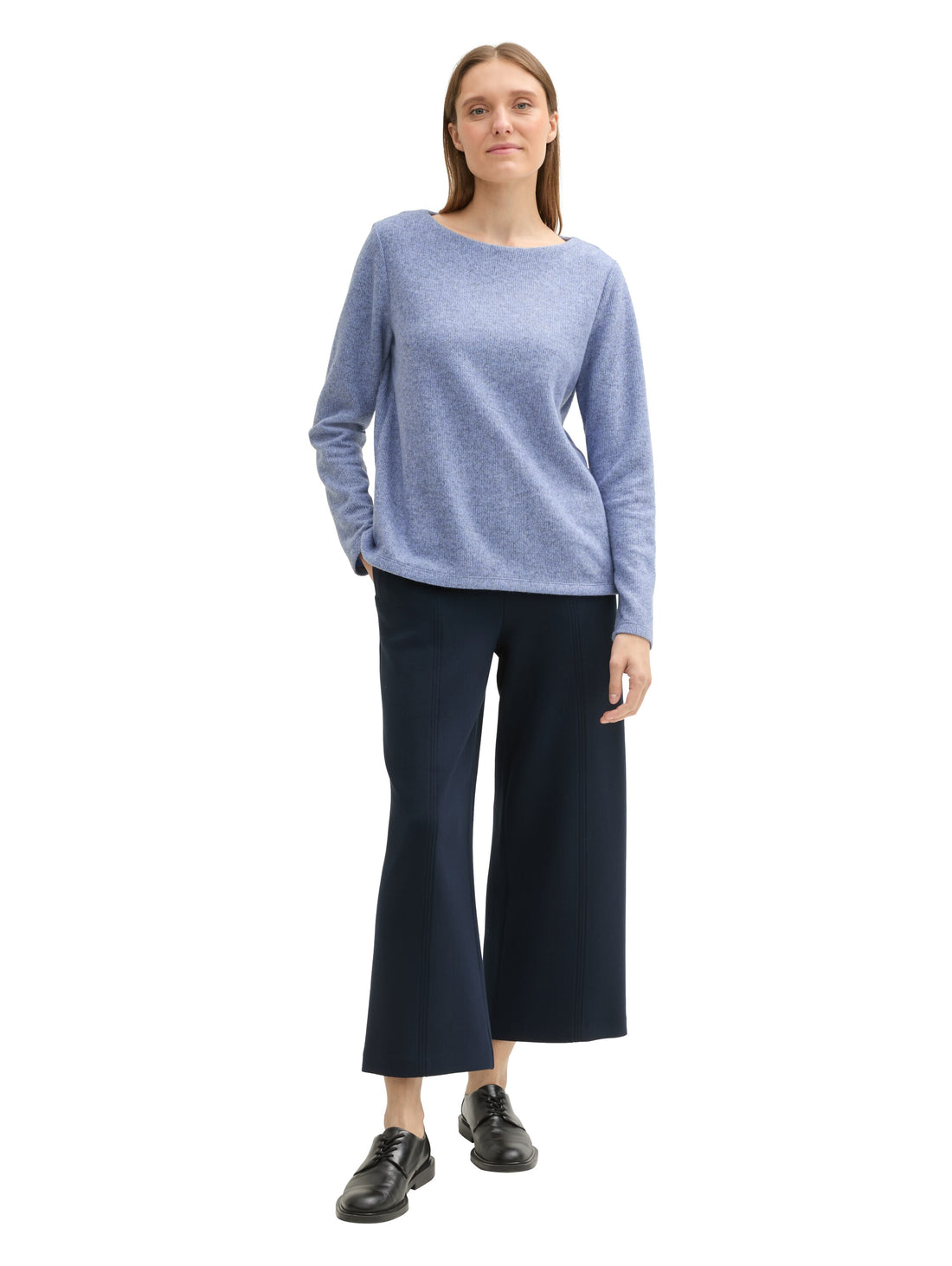Tom Tailor Denim Female Sweatshirt mit Knopfleiste Rippstrick