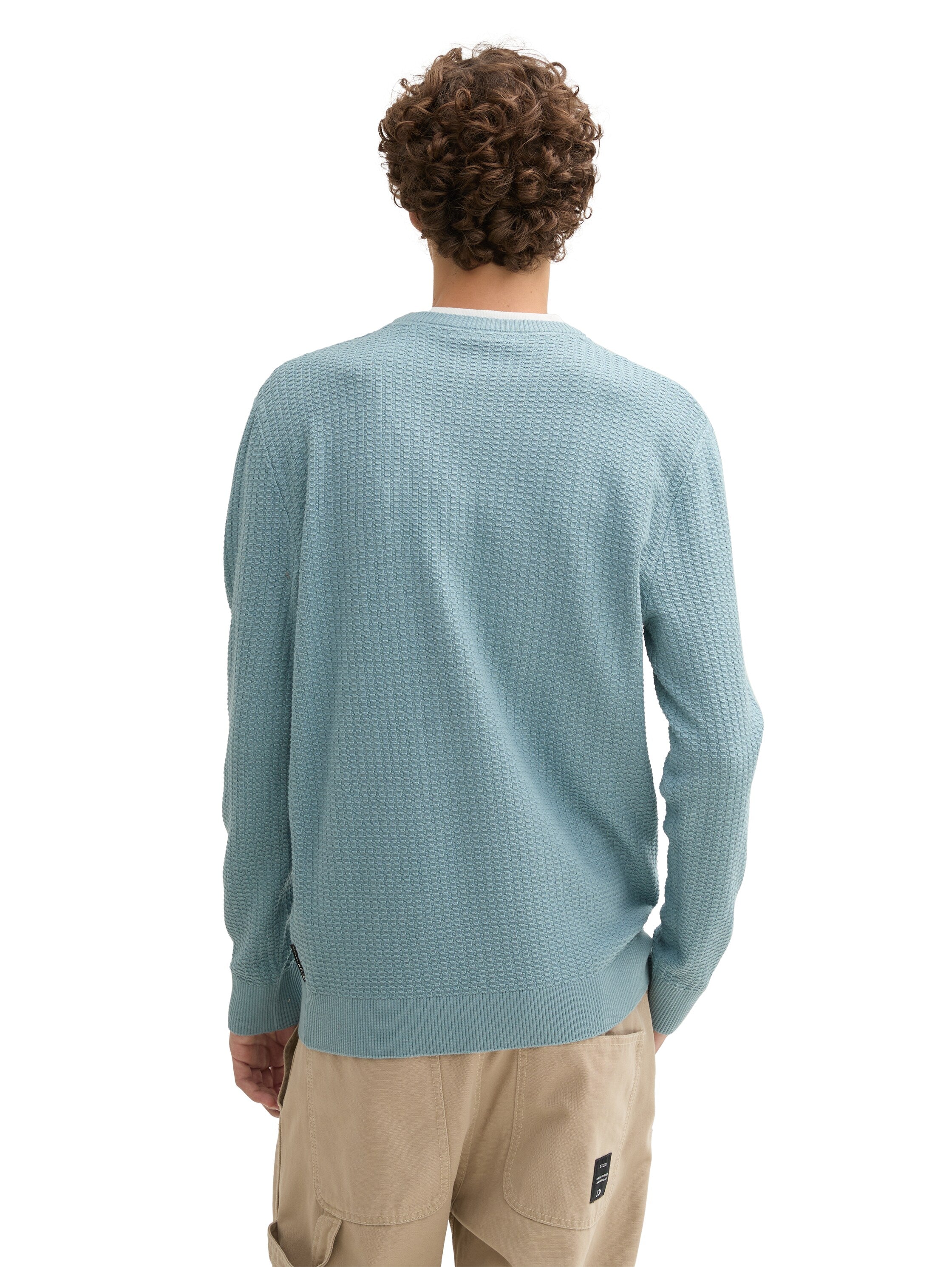 Tom Tailor Denim Herren Pullover 2-in-1 Baumwolle Kragen