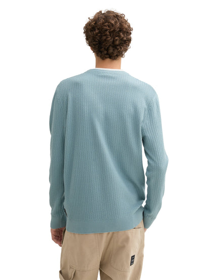 Tom Tailor Denim Herren Pullover 2-in-1 Baumwolle Kragen