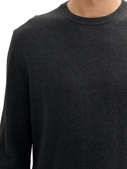 Basic Herren Pullover Baumwoll-Kaschmir Rippbündchen
