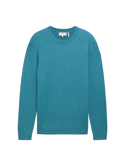 Basic Herren Pullover Baumwoll-Kaschmir Rippbündchen