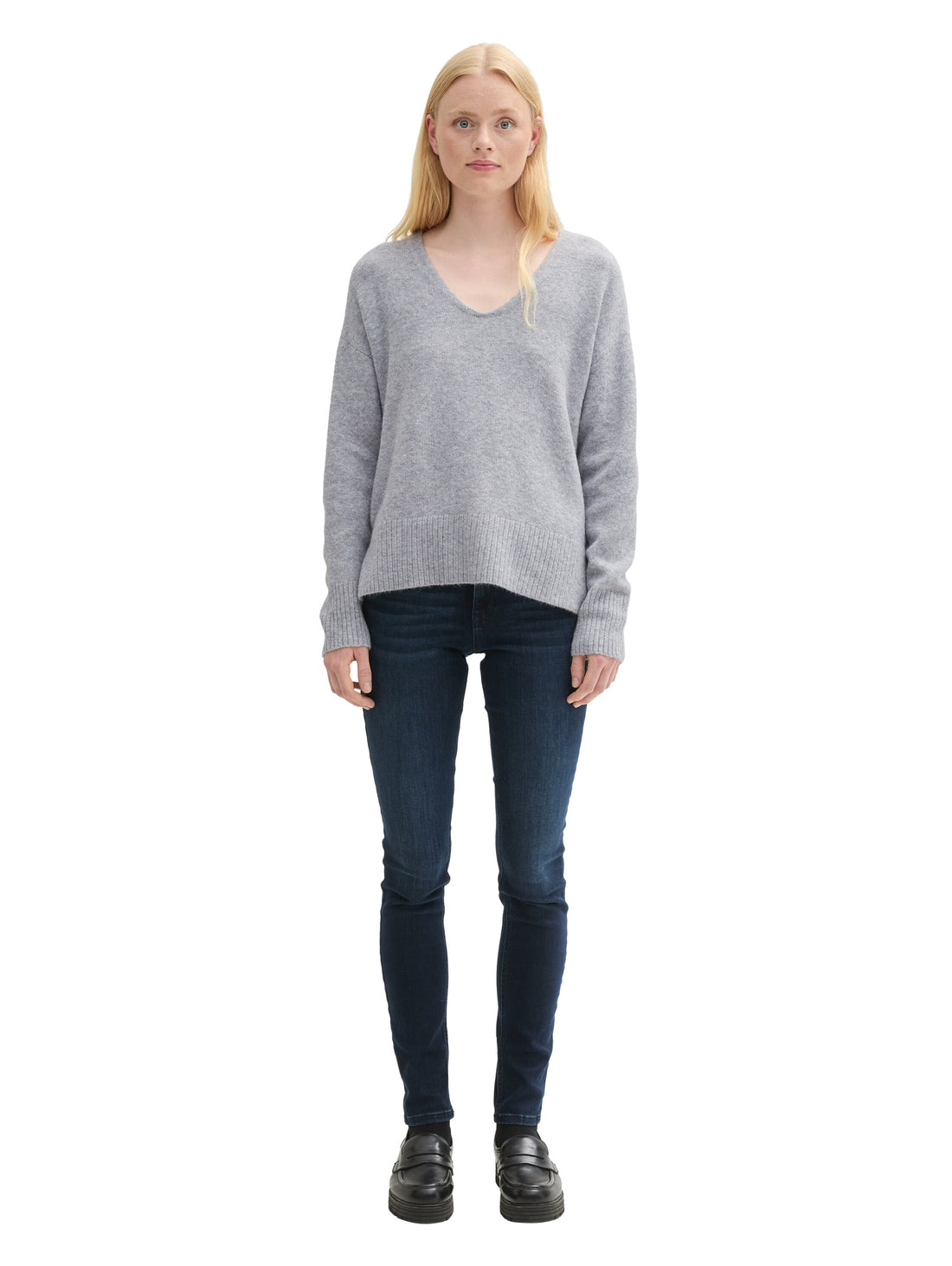 Relaxed Fit Damen Pullover mit Rippbündchen