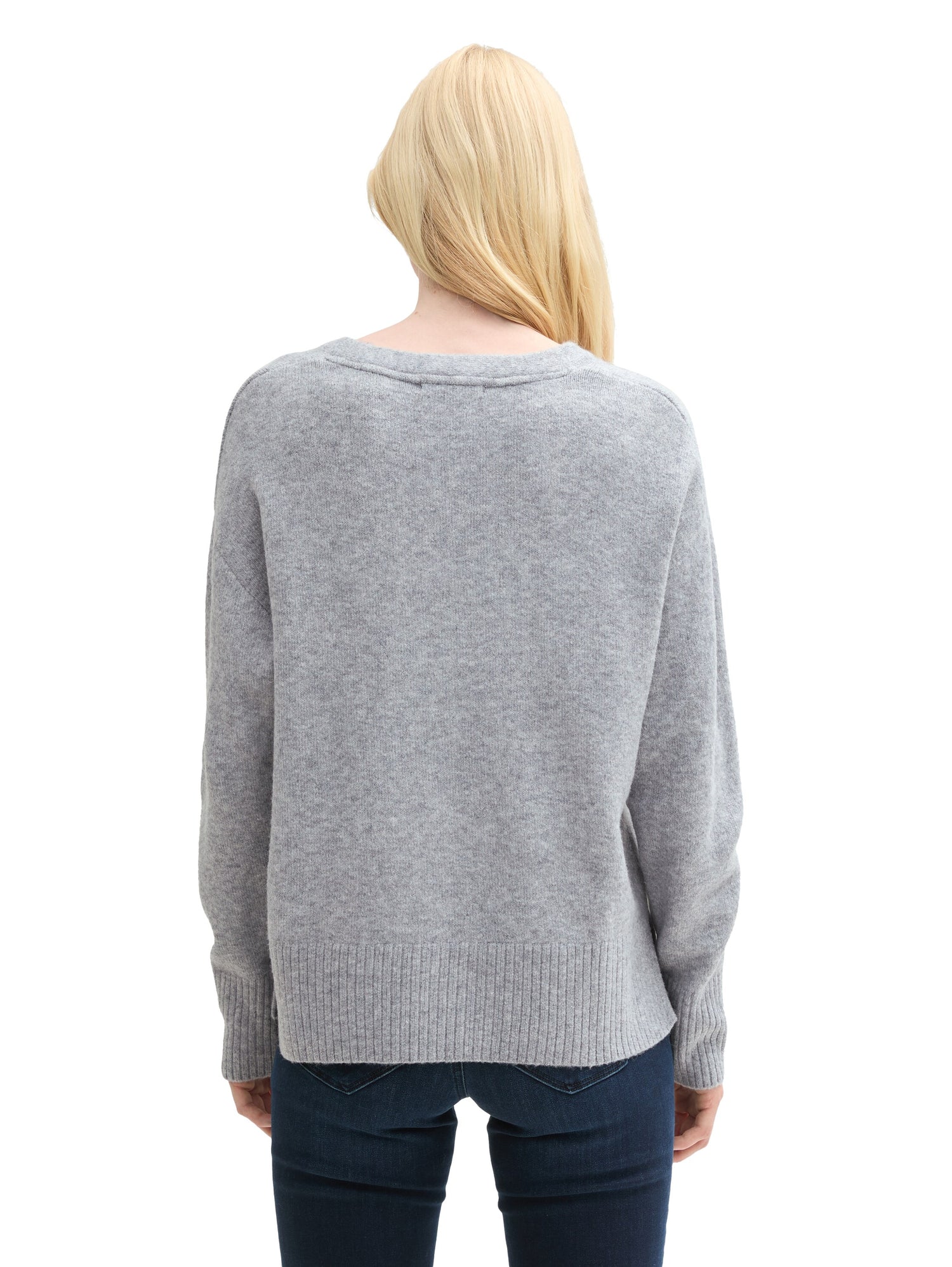Relaxed Fit Damen Pullover mit Rippbündchen