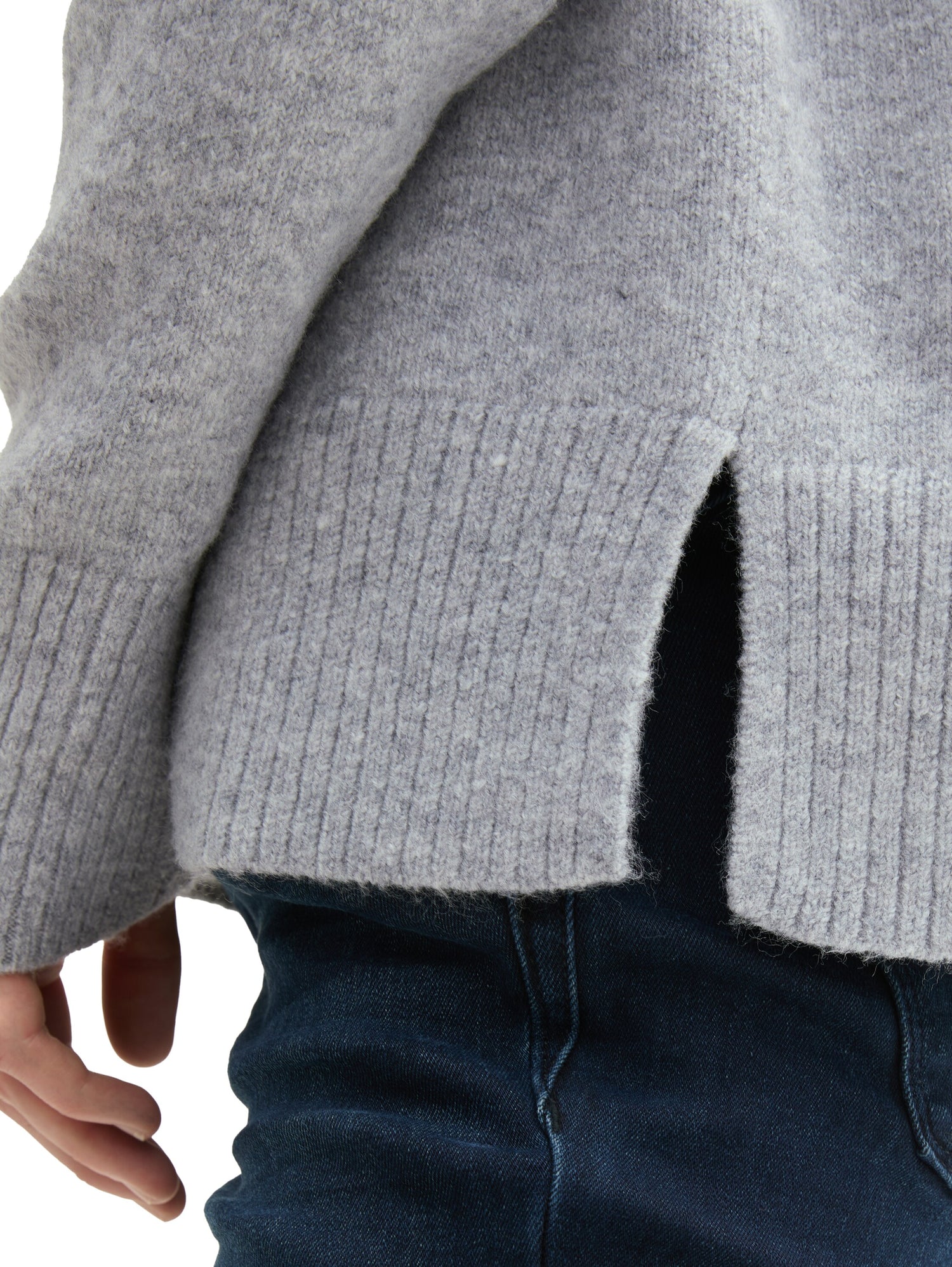 Relaxed Fit Damen Pullover mit Rippbündchen