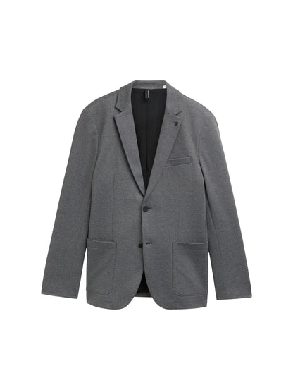 Tom Tailor Denim Blazer Erwachsene mit Piqué Struktur und aufgesetzten Taschen
