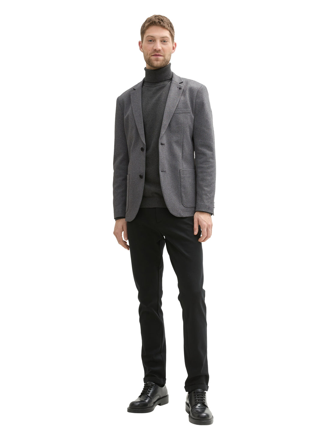 Tom Tailor Denim Blazer Erwachsene mit Piqué Struktur und aufgesetzten Taschen