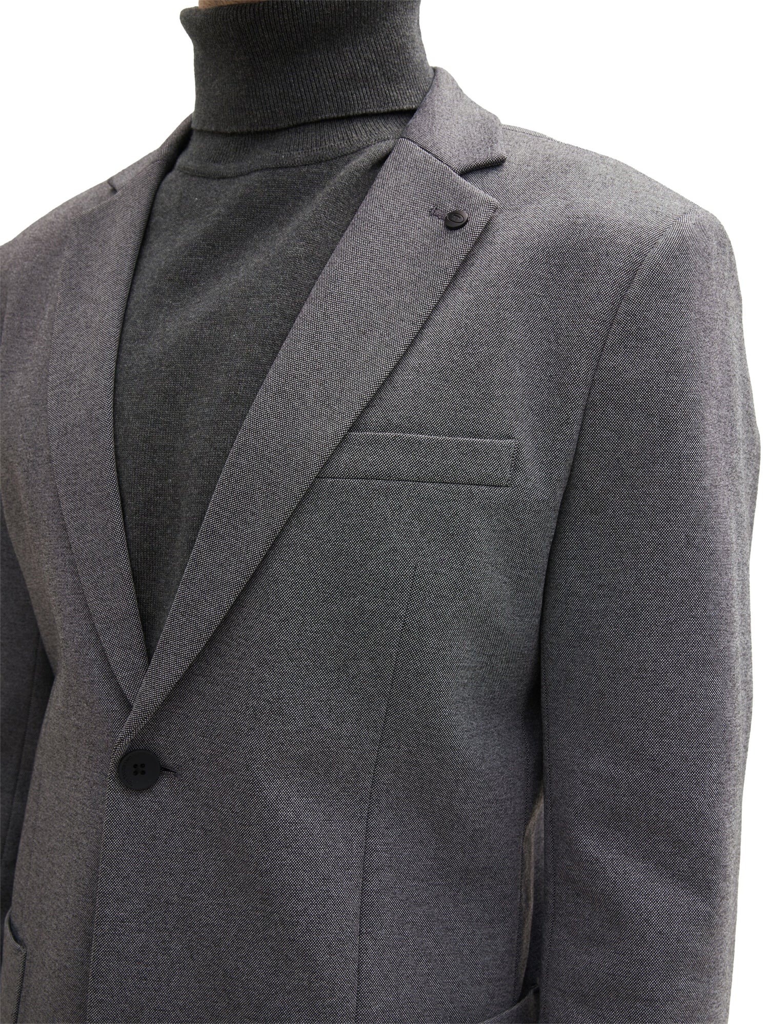 Tom Tailor Denim Blazer Erwachsene mit Piqué Struktur und aufgesetzten Taschen