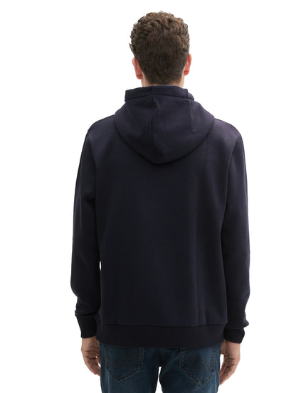 Tom Tailor Denim Herren Hoodie mit Logo Print Regular Fit langärmlig mit Kapuze