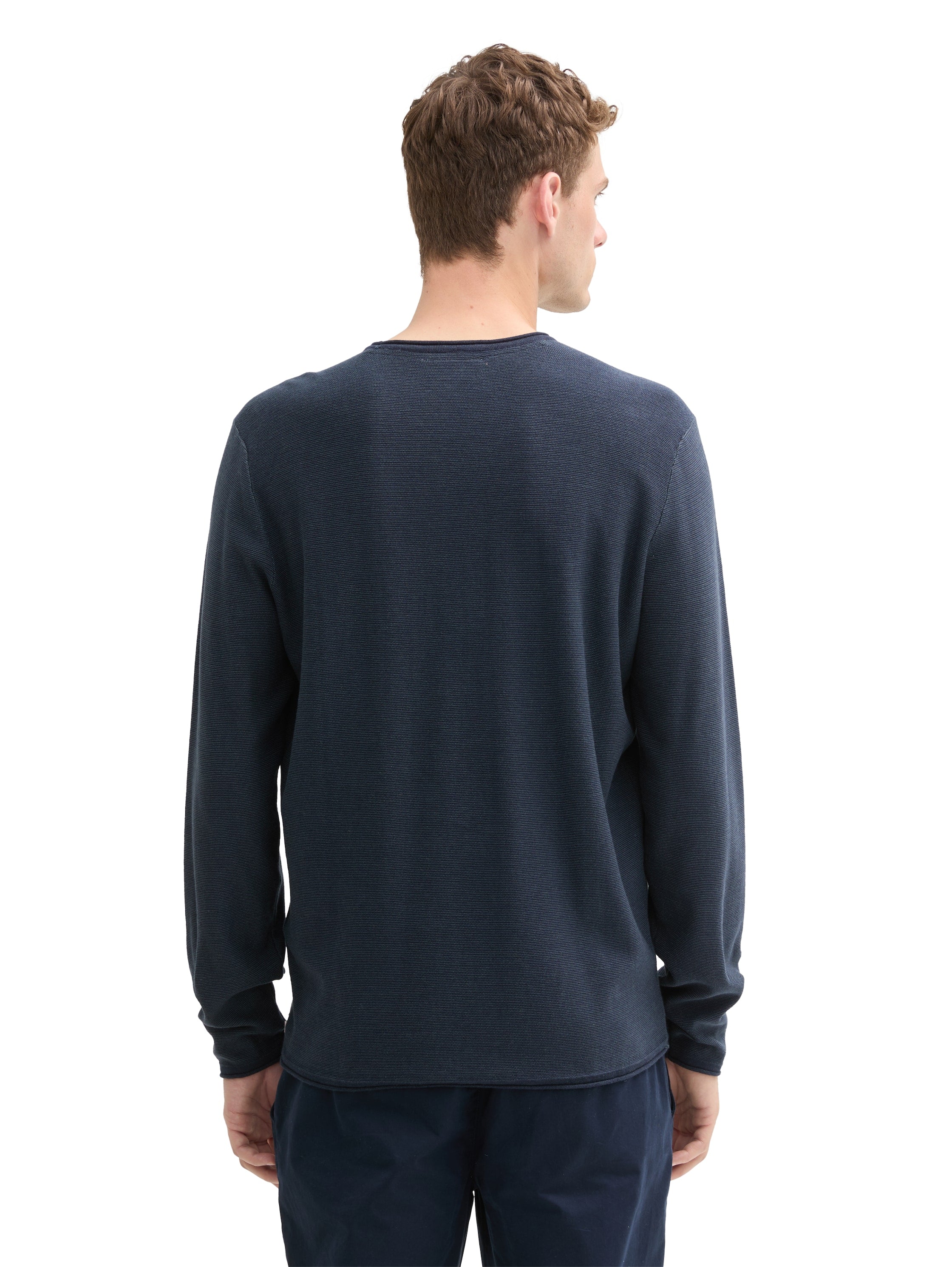 Tom Tailor Denim Male Pullover Rollkante Baumwolle