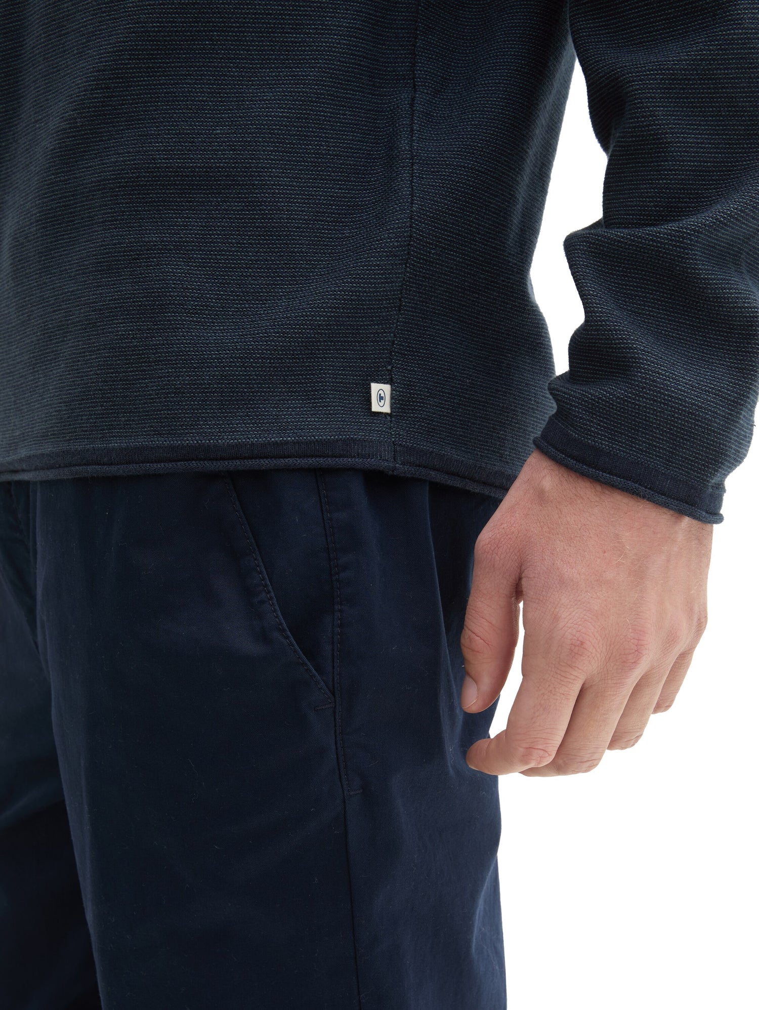 Tom Tailor Denim Male Pullover Rollkante Baumwolle