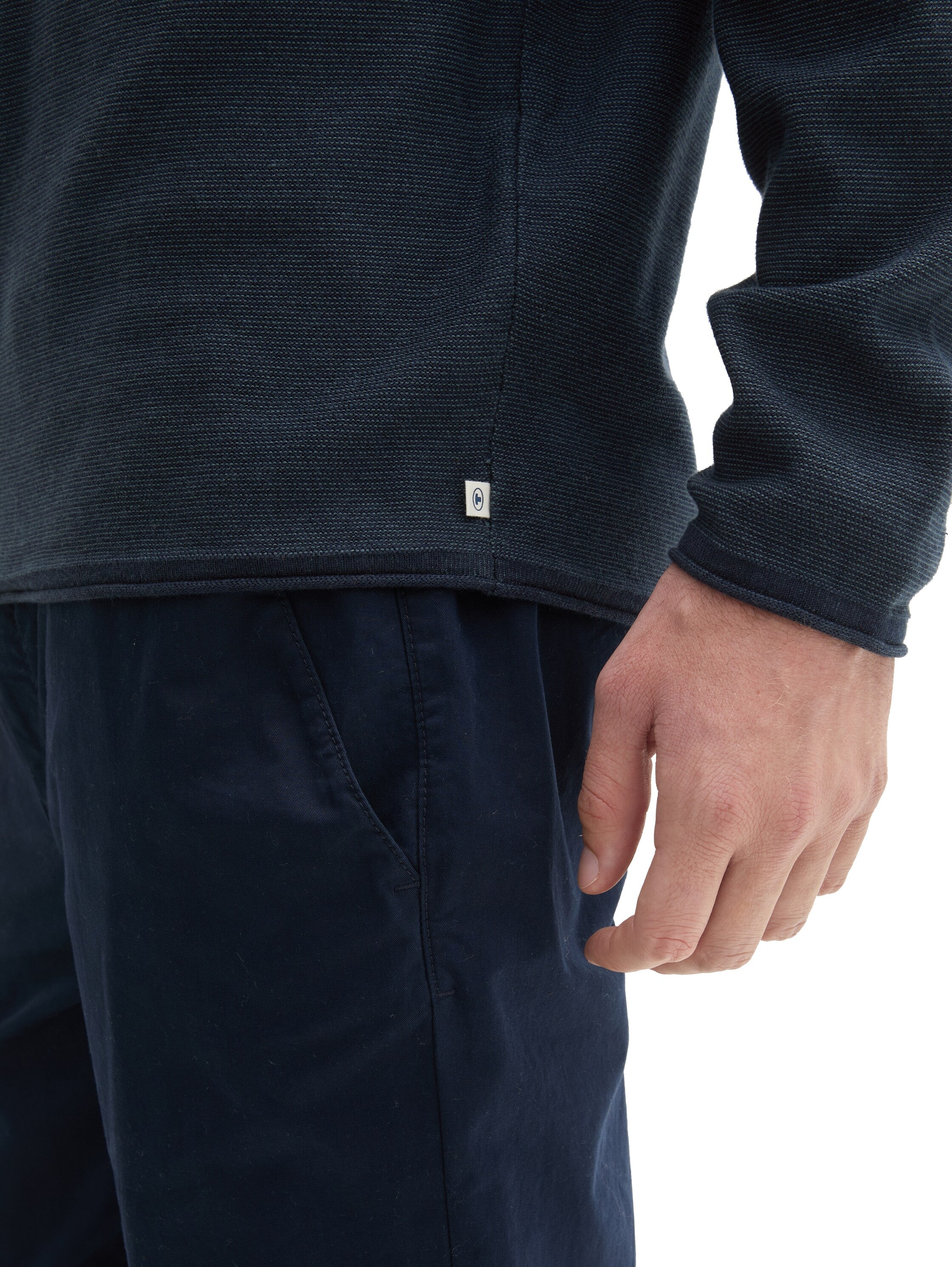 Tom Tailor Denim Male Pullover Rollkante Baumwolle