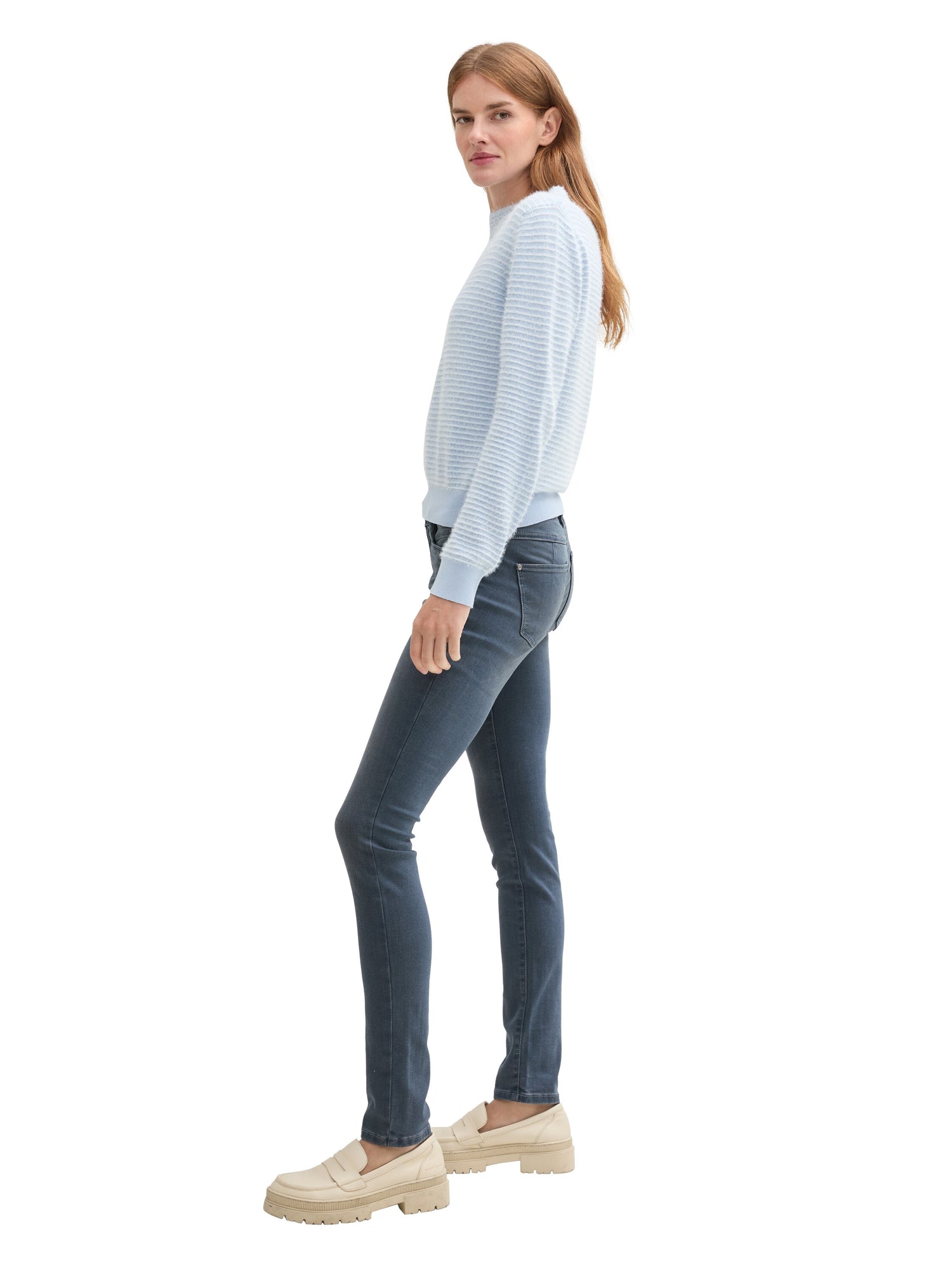 Classic Damen Jeanshose Five-Pocket-Style Gürtelschlaufen