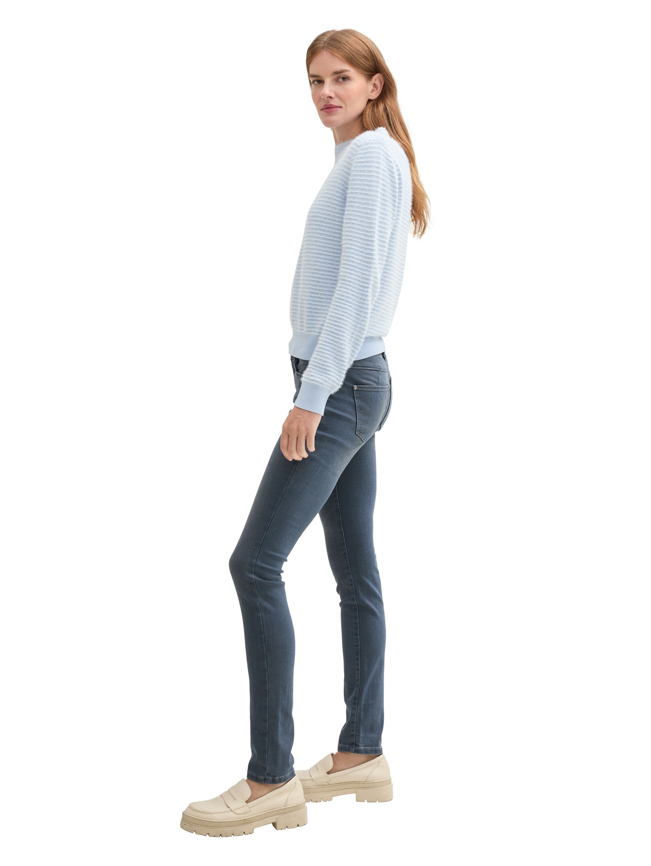 Classic Damen Jeanshose Five-Pocket-Style Gürtelschlaufen