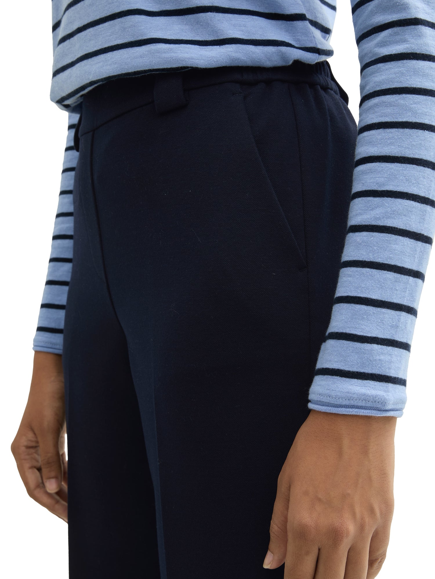 Tom Tailor Denim Male &amp; Fem Damen Hose im Tailoring-Stil mit elastischem Hosenbund