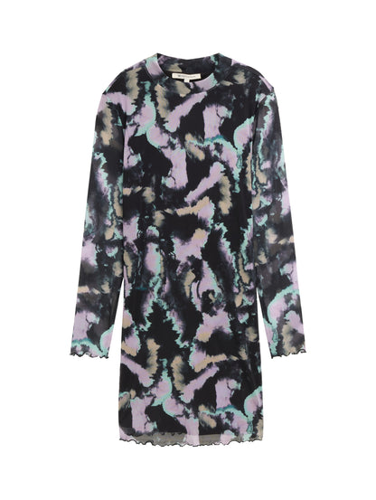 Gemustertes Mesh Minikleid