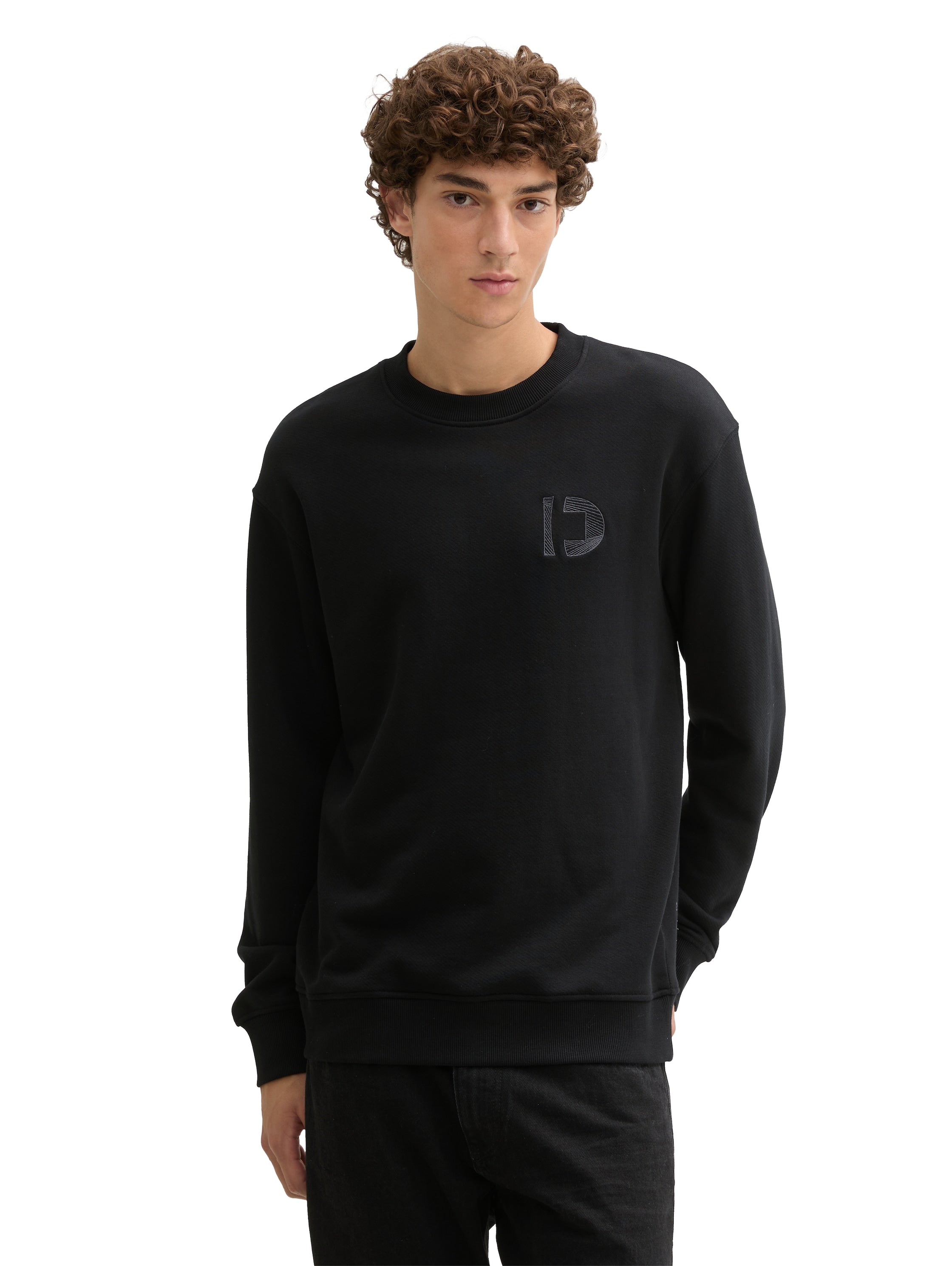 Tom Tailor Denim Herren Sweatshirt Basic Logo-Stickerei Baumwolle L