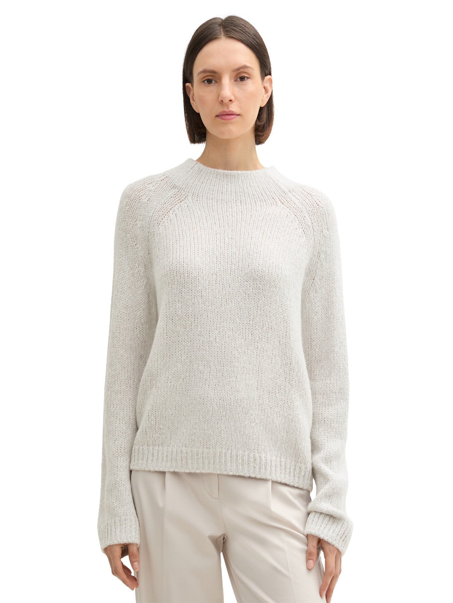 Wollpullover Damen Pullover Stehkragen Wolle Strickmaterial