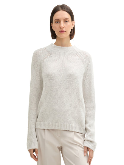 Wollpullover Damen Pullover Stehkragen Wolle Strickmaterial