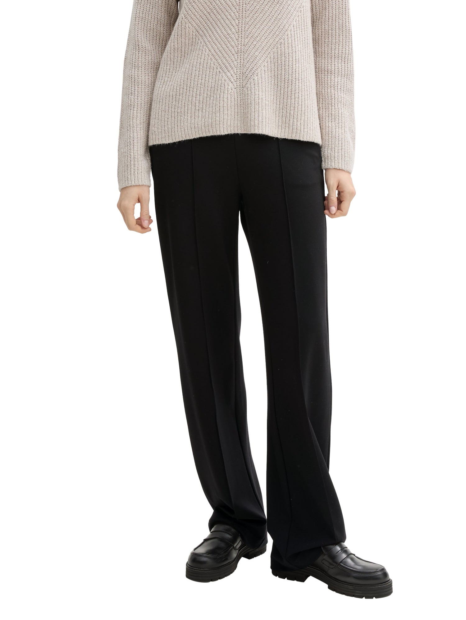 TTLEA Straight Fit Damen Hose hohe Bundhöhe gerades Bein