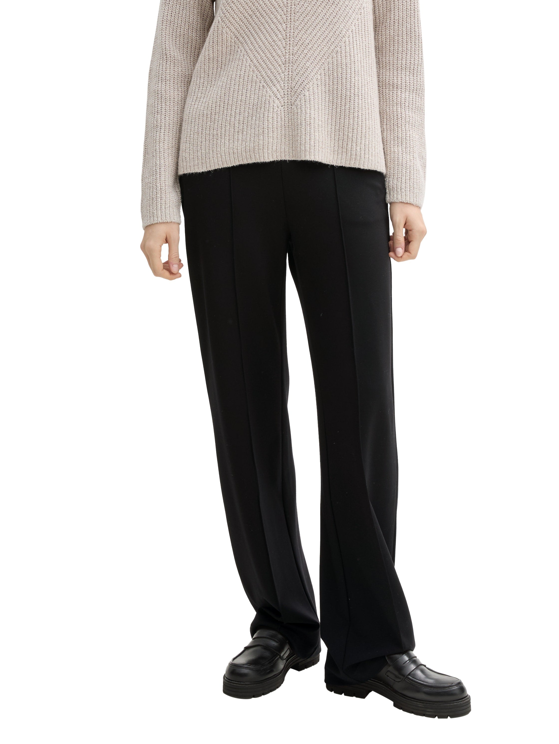 TTLEA Straight Fit Damen Hose hohe Bundhöhe gerades Bein