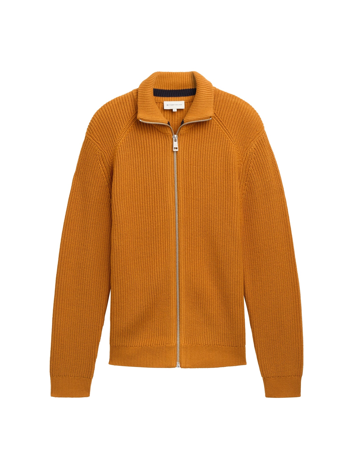 Tom Tailor Denim Herren Strickjacke mit Reißverschluss und hohem Kragen