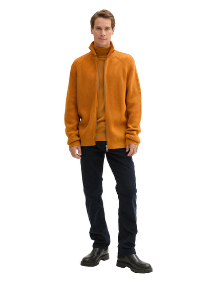 Tom Tailor Denim Herren Strickjacke mit Reißverschluss und hohem Kragen