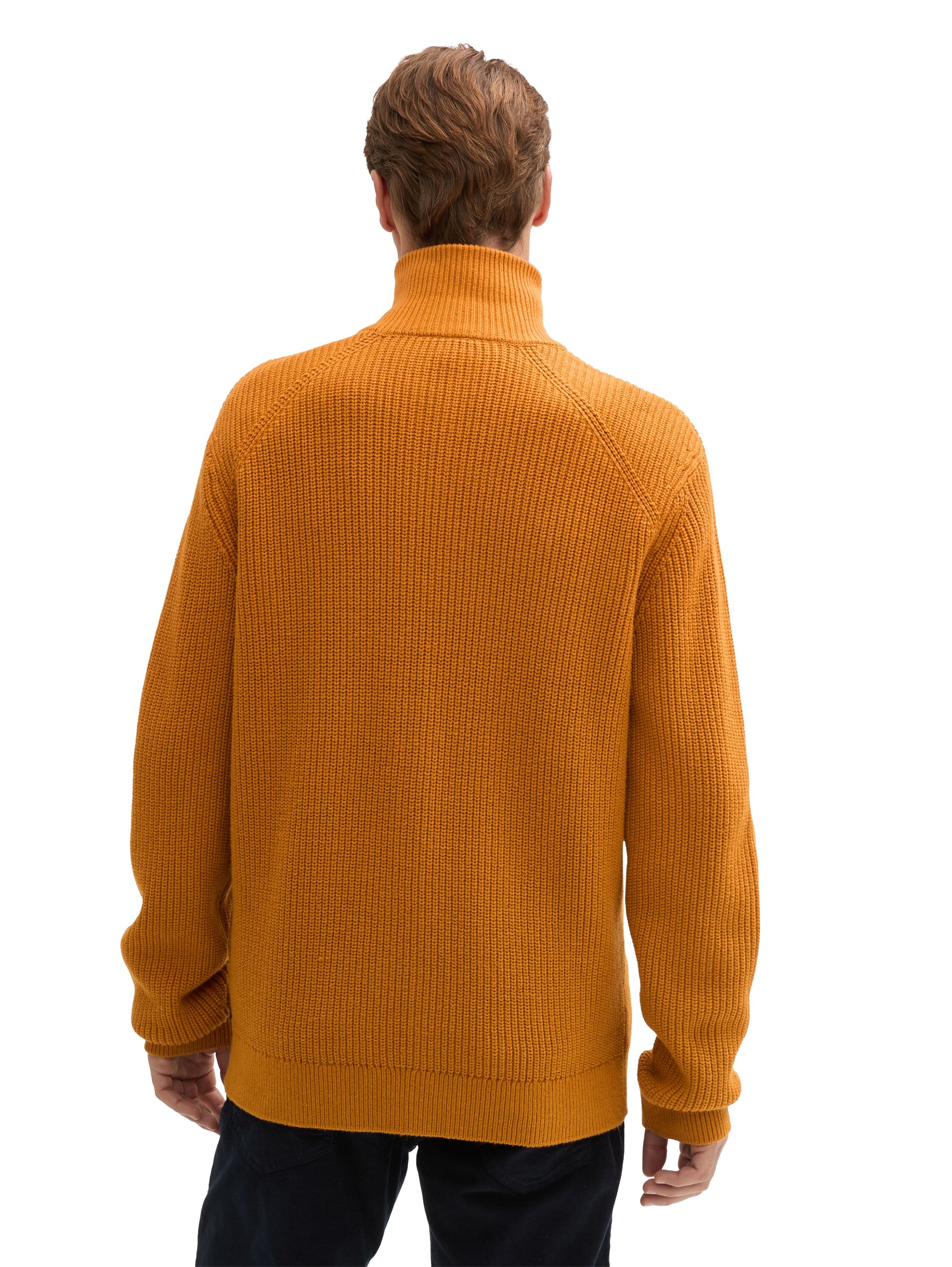 Tom Tailor Denim Herren Strickjacke mit Reißverschluss und hohem Kragen