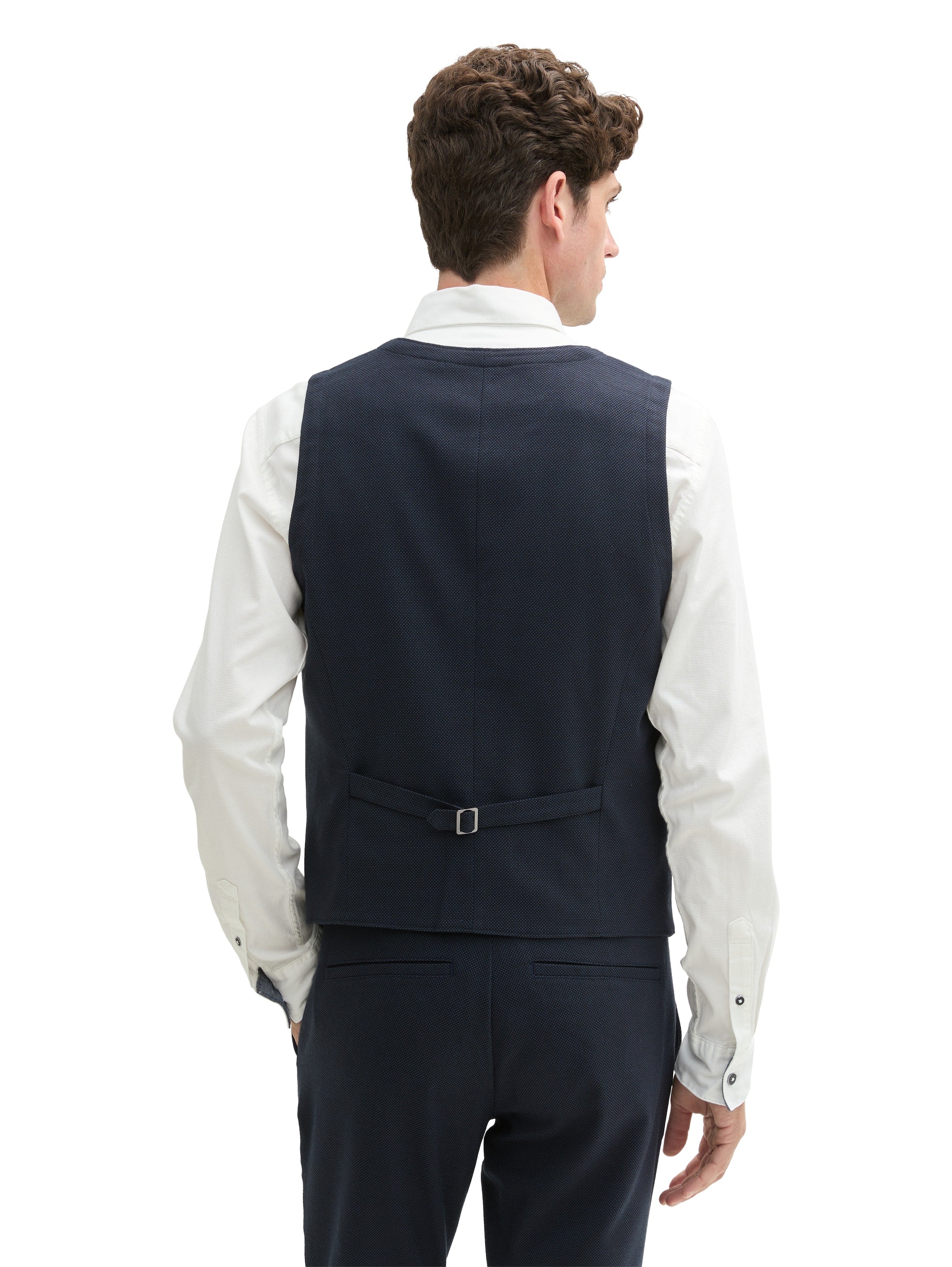 Tom Tailor Denim Herren Sakko-Weste Abnähern Verstellbare Schnalle