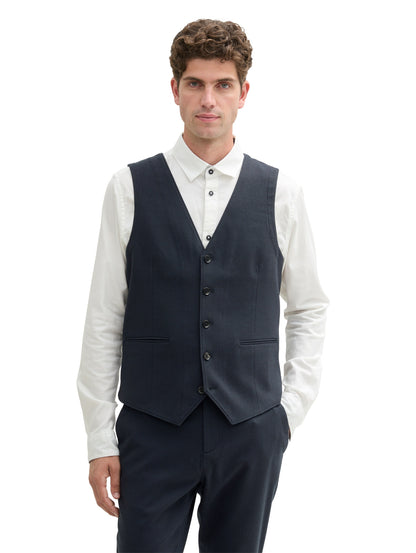 Tom Tailor Denim Herren Sakko-Weste Abnähern Verstellbare Schnalle