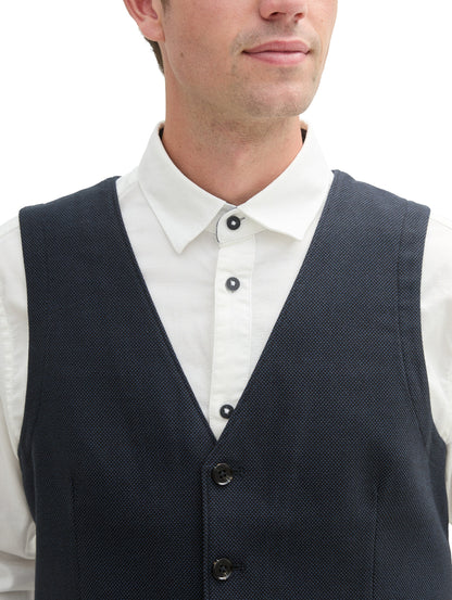 Tom Tailor Denim Herren Sakko-Weste Abnähern Verstellbare Schnalle