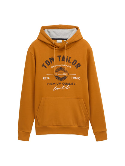 Tom Tailor Denim Herren Hoodie mit Logo Print Regular Fit langärmlig mit Kapuze