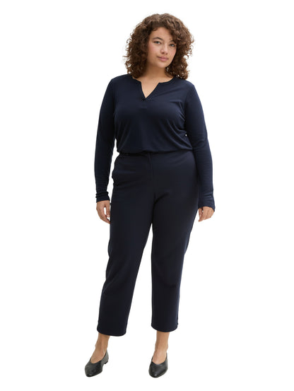 Tom Tailor Denim Female Langarmshirt aus Lyocell Erwachsene Weiblich Pflegeleicht