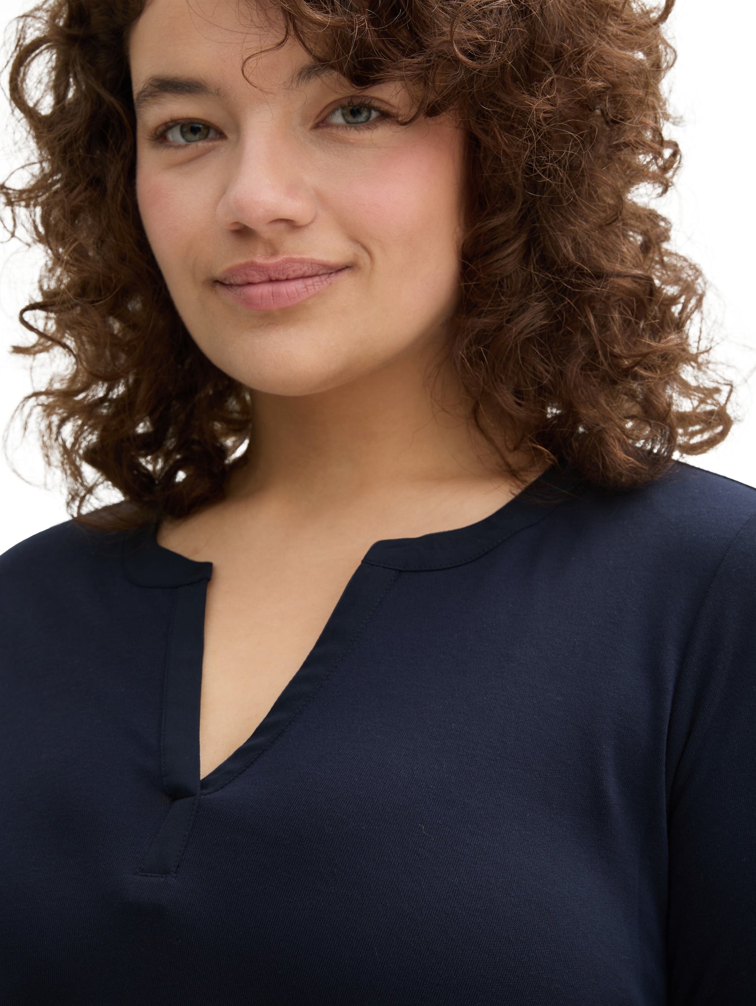 Tom Tailor Denim Female Langarmshirt aus Lyocell Erwachsene Weiblich Pflegeleicht