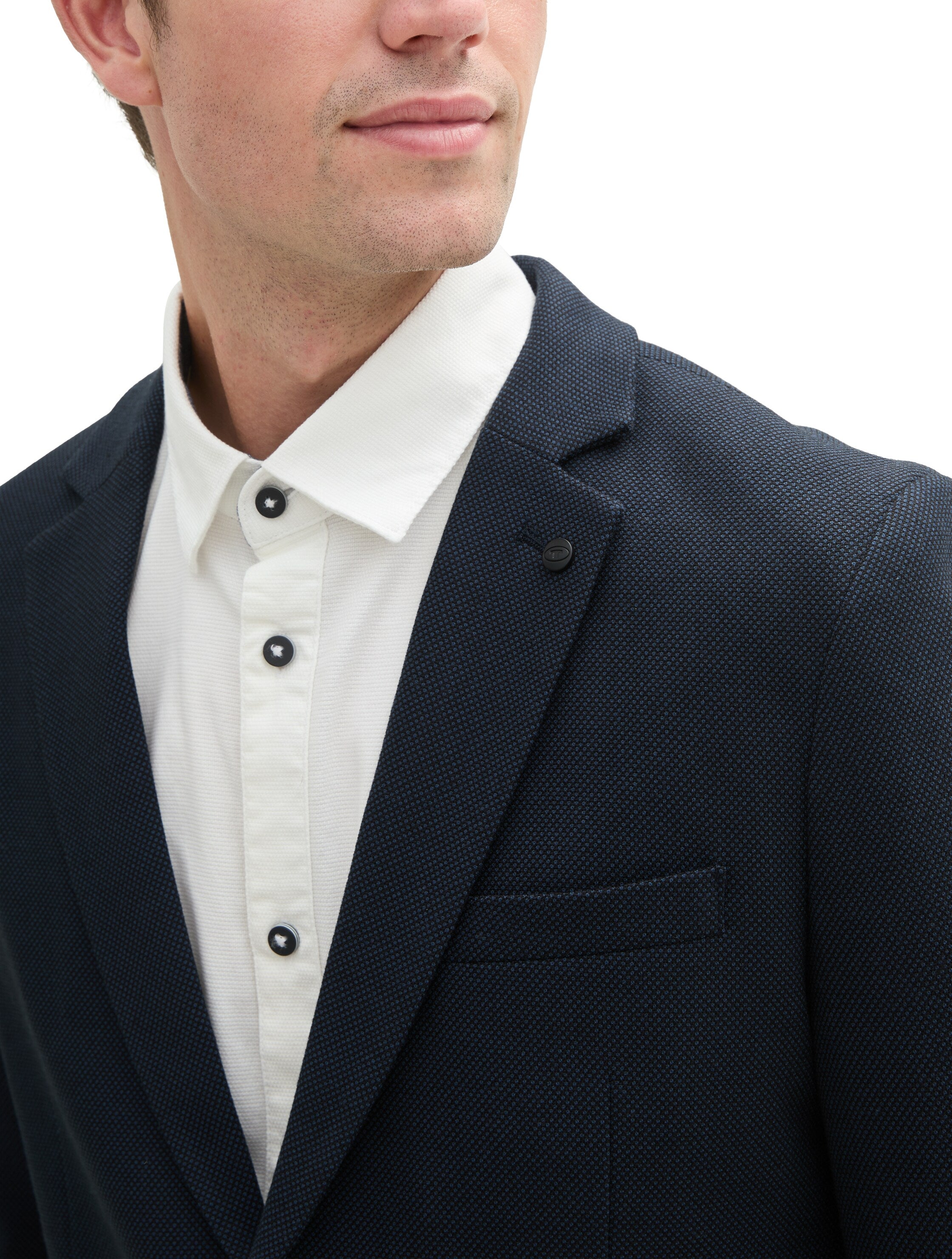 Strukturiertes Sakko Herren Blazer mit Paspeltaschen