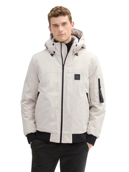 Atmungsaktive Übergangsjacke Herren Blouson mit Kapuze und Reißverschluss L